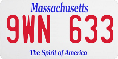 MA license plate 9WN633