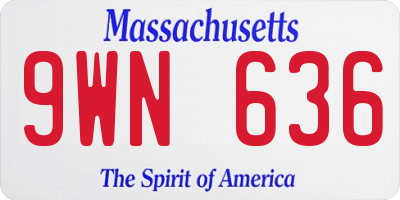 MA license plate 9WN636