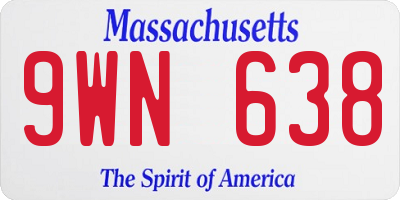 MA license plate 9WN638