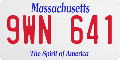 MA license plate 9WN641