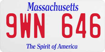 MA license plate 9WN646
