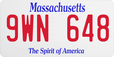 MA license plate 9WN648