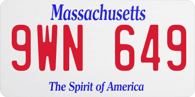 MA license plate 9WN649