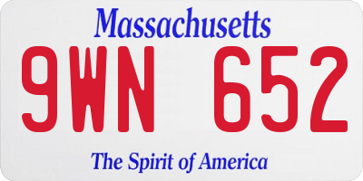 MA license plate 9WN652