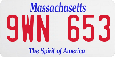 MA license plate 9WN653