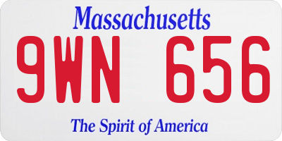MA license plate 9WN656