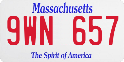 MA license plate 9WN657