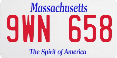 MA license plate 9WN658