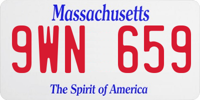 MA license plate 9WN659