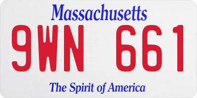 MA license plate 9WN661