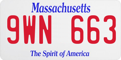 MA license plate 9WN663