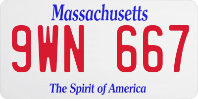 MA license plate 9WN667