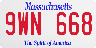 MA license plate 9WN668