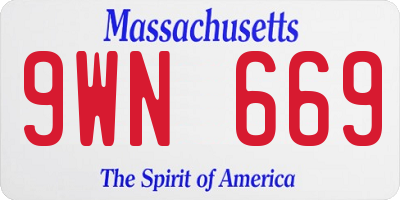 MA license plate 9WN669