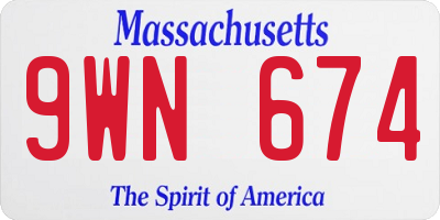 MA license plate 9WN674