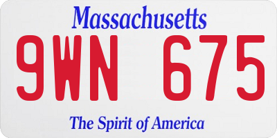 MA license plate 9WN675