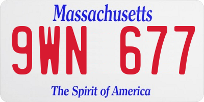 MA license plate 9WN677
