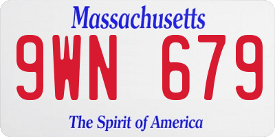MA license plate 9WN679