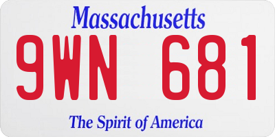 MA license plate 9WN681