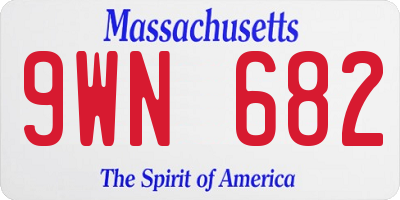 MA license plate 9WN682