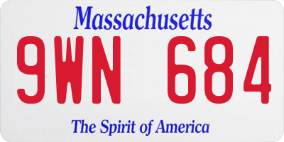 MA license plate 9WN684