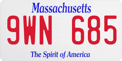 MA license plate 9WN685