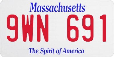 MA license plate 9WN691