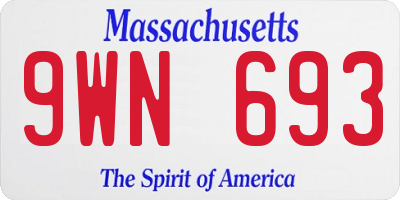 MA license plate 9WN693