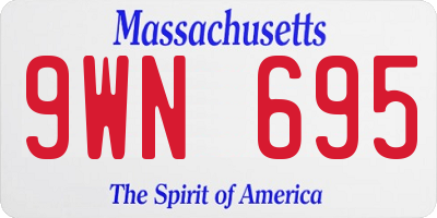MA license plate 9WN695