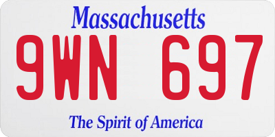 MA license plate 9WN697