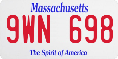 MA license plate 9WN698