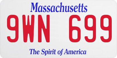 MA license plate 9WN699