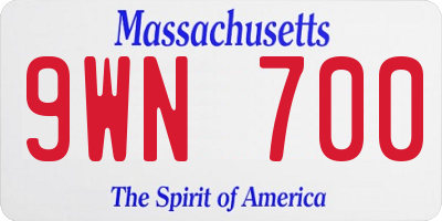 MA license plate 9WN700