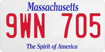 MA license plate 9WN705