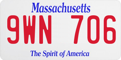 MA license plate 9WN706