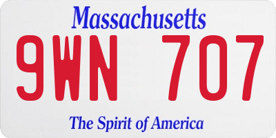 MA license plate 9WN707