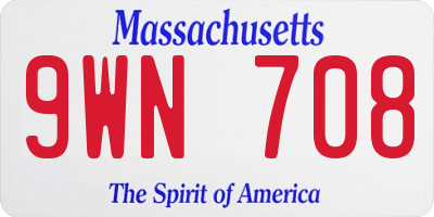 MA license plate 9WN708