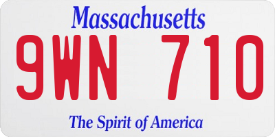 MA license plate 9WN710