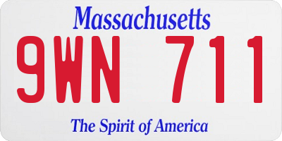 MA license plate 9WN711