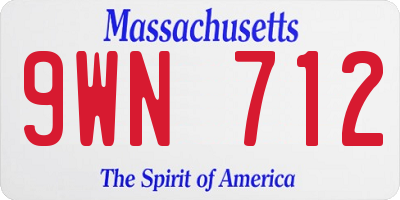 MA license plate 9WN712
