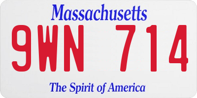 MA license plate 9WN714