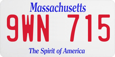 MA license plate 9WN715