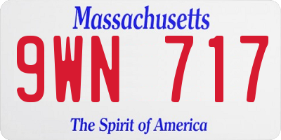 MA license plate 9WN717