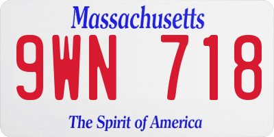 MA license plate 9WN718