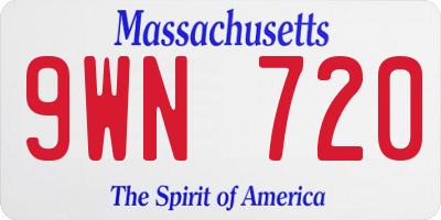MA license plate 9WN720