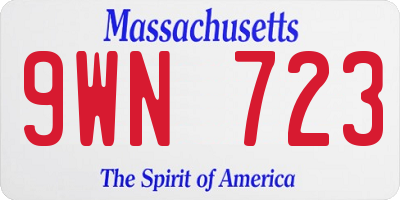 MA license plate 9WN723
