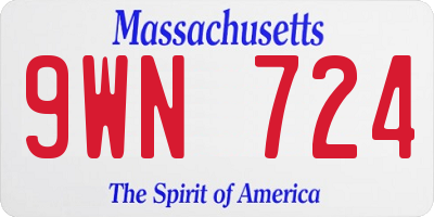 MA license plate 9WN724