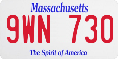 MA license plate 9WN730