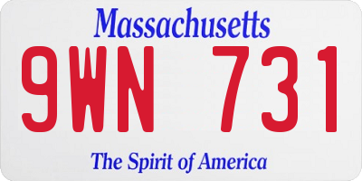 MA license plate 9WN731