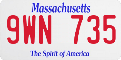 MA license plate 9WN735